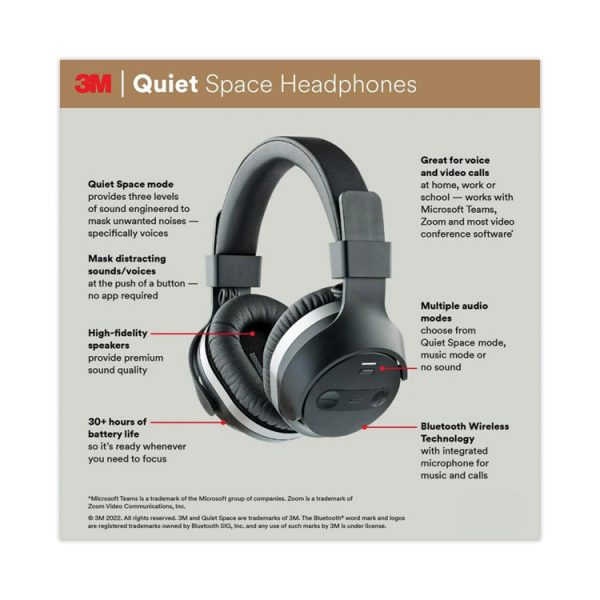 Quiet Space Headphones, Black - Image 8