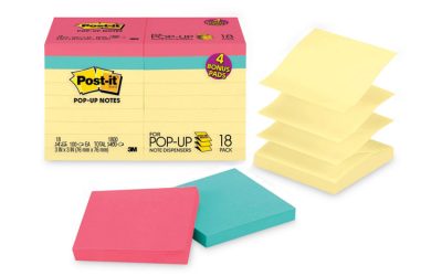 Original Pop-up Notes Value Pack, 3 x 3, (14) Canary Yellow, (4) Poptimistic Collection Colors, 100 Sheets/Pad, 18 Pads/Pack