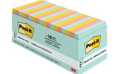 Original Pop-up Refill Cabinet Pack, 3″ x 3″, Beachside Cafe Collection Colors, 100 Sheets/Pad, 18 Pads/Pack