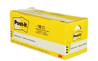 Original Canary Yellow Pop-up Refill Cabinet Pack, 3″ x 3″, Canary Yellow, 90 Sheets/Pad, 18 Pads/Pack