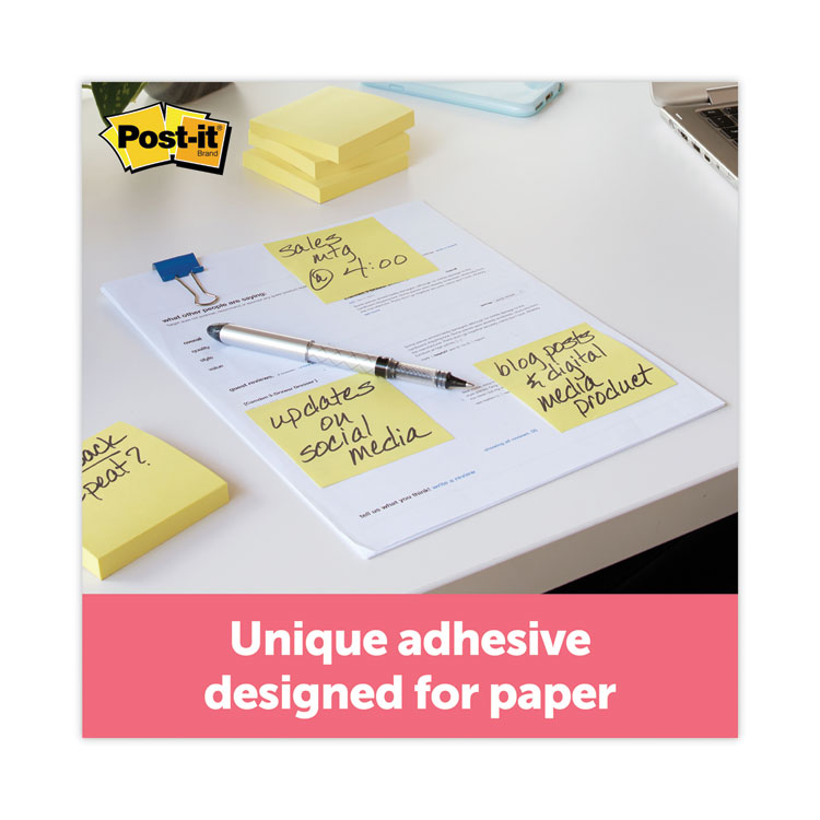 Pop-up 3 x 3 Note Refill, Cabinet Pack, 3" x 3", Canary Yellow, 90 Sheets/Pad, 18 Pads/Pack - Image 4