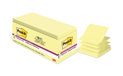 Pop-up 3 x 3 Note Refill, Cabinet Pack, 3″ x 3″, Canary Yellow, 90 Sheets/Pad, 18 Pads/Pack