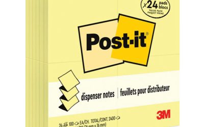 Original Canary Yellow Pop-up Refill Value Pack, 3″ x 3″, Canary Yellow, 100 Sheets/Pad, 24 Pads/Pack