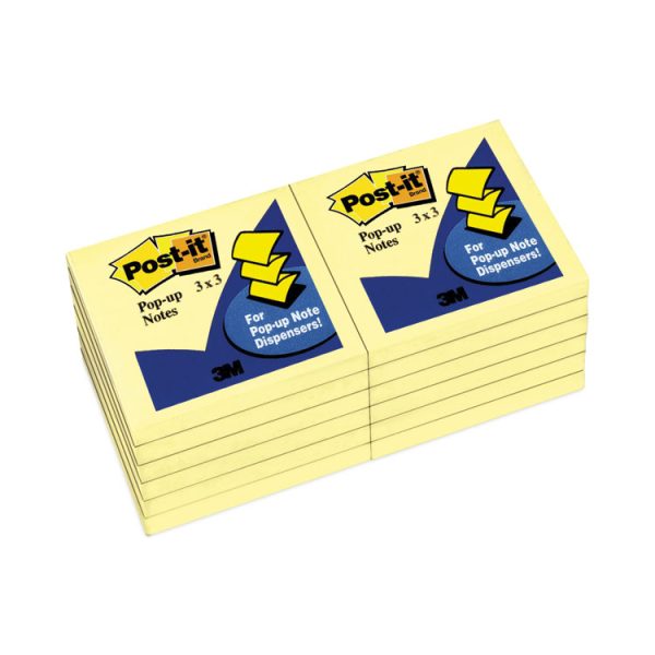 Original Canary Yellow Pop-up Refill, 3" x 3", Canary Yellow, 100 Sheets/Pad, 12 Pads/Pack - Image 2