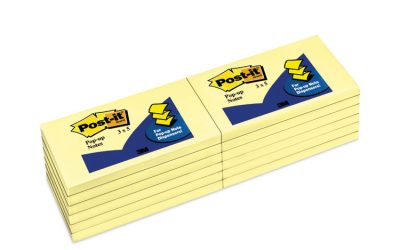 Original Canary Yellow Pop-up Refill, 3″ x 5″, Canary Yellow, 100 Sheets/Pad, 12 Pads/Pack