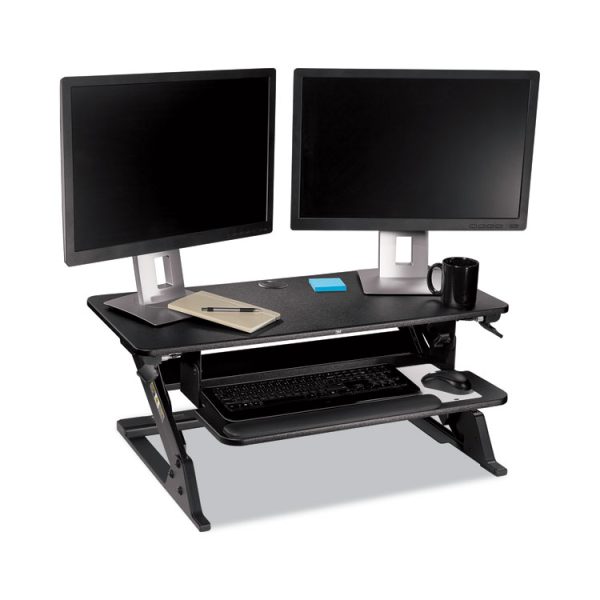 Precision Standing Desk, 35.4" x 22.2" x 6.2" to 20", Black - Image 6