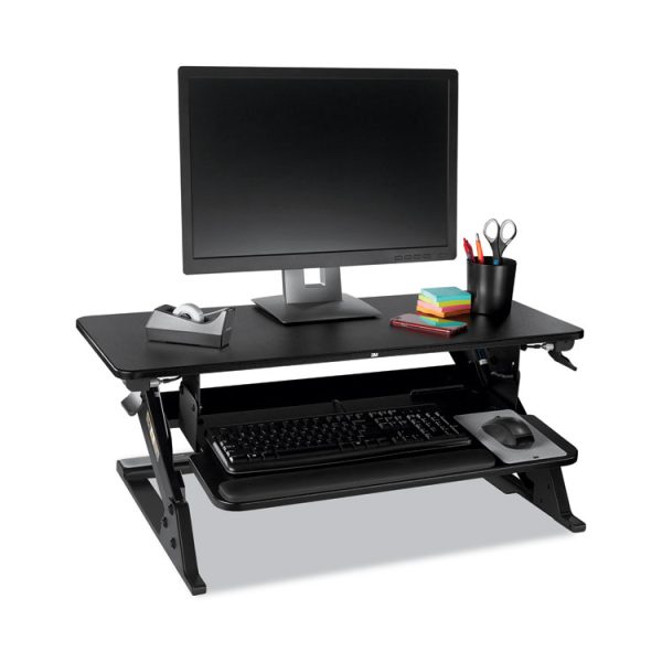 Precision Standing Desk, 35.4" x 22.2" x 6.2" to 20", Black - Image 4