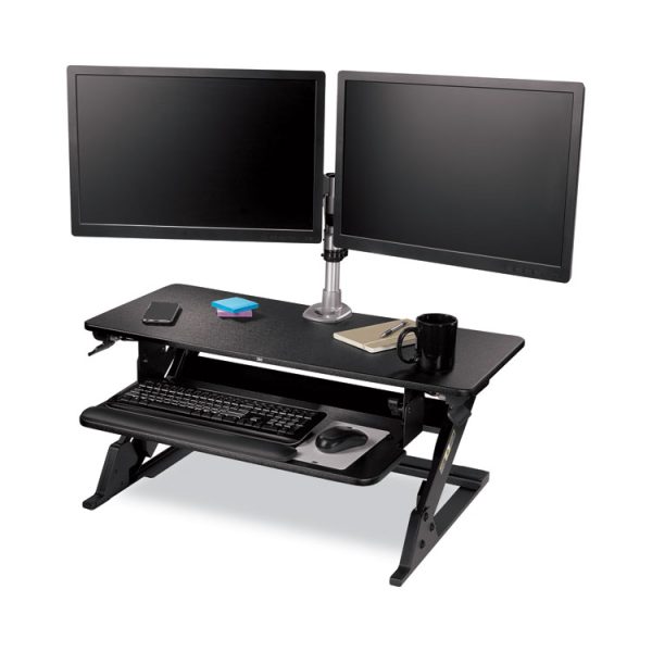 Precision Standing Desk, 35.4" x 22.2" x 6.2" to 20", Black - Image 5