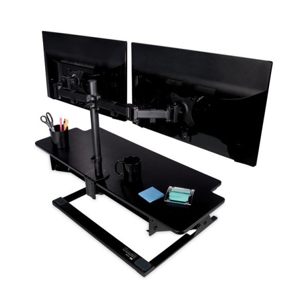 Precision Standing Desk, 42" X 23.2" X 6.2" To 20", Black - Image 2