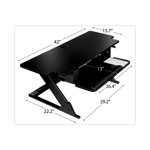 Precision Standing Desk, 42" X 23.2" X 6.2" To 20", Black - Image 3