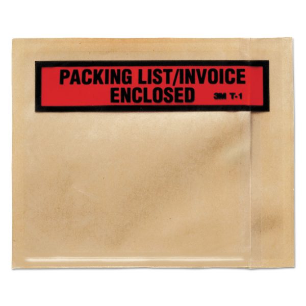 Top Print Self-Adhesive Packing List Envelope, Top-Print Front: Packing List/Invoice Enclosed, 4.5 x 5.5, Clear, 1,000/Box - Image 2