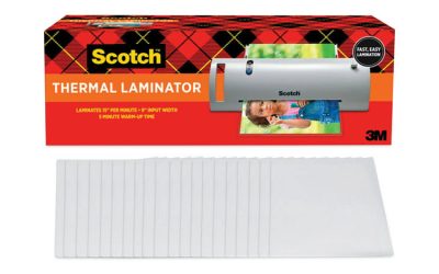 Thermal Laminator Value Pack, Two Rollers, 9″ Max Document Width, 5 Mil Max Document Thickness