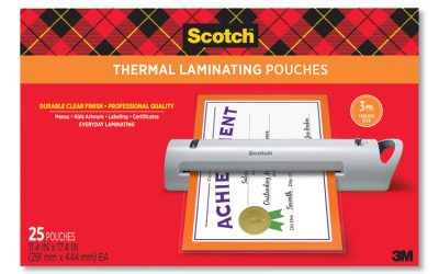 Laminating Pouches, 3 Mil, 11.5″ X 17.5″, Gloss Clear, 25/pack