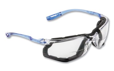 CCS Protective Eyewear with Foam Gasket, +1.5 Diopter Strength, Blue Plastic Frame, Clear Polycarbonate Lens