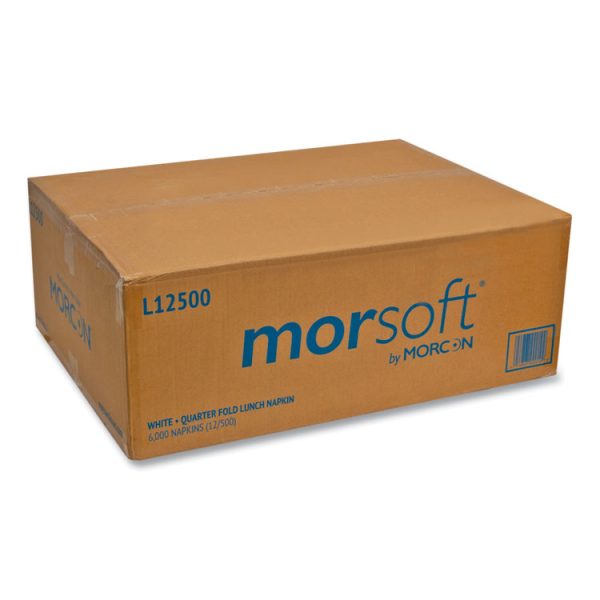 Morsoft 1/4 Fold Lunch Napkins, 1 Ply, 11.8" X 11.8", White, 6,000/carton - Image 2