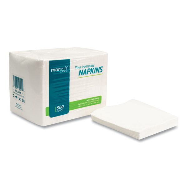 Morsoft 1/4 Fold Lunch Napkins, 1 Ply, 11.8" X 11.8", White, 6,000/carton - Image 5