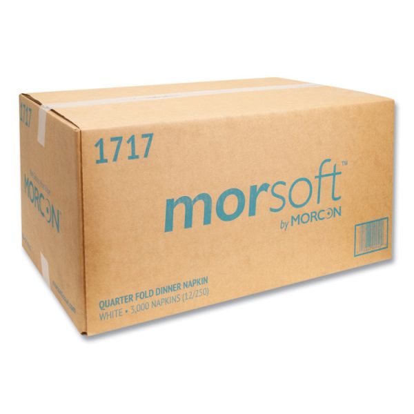 Morsoft Dinner Napkins, 1-Ply, 16 x 16, White, 250/Pack, 12 Packs/Carton - Image 2