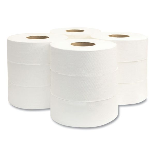 Jumbo Bath Tissue, Septic Safe, 2-Ply, White, 3.3" x 700 ft, 12 Rolls/Carton - Image 4