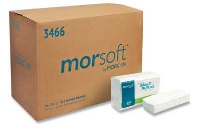 Morsoft Dinner Napkins, 2-Ply, 14.5 X 16.5, White, 3,000/carton