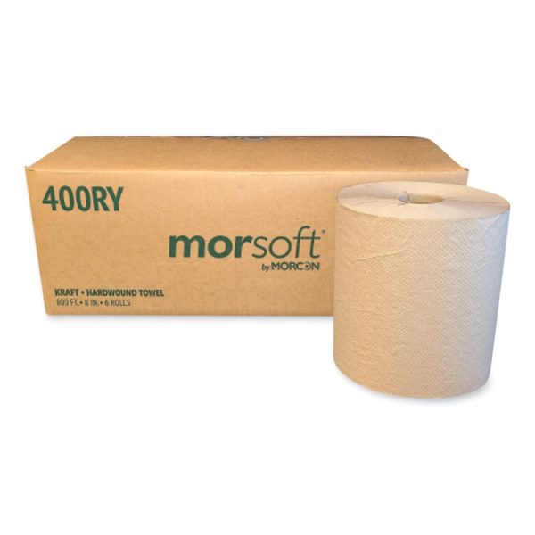 Morsoft Controlled Towels, Y-Notch, 1-Ply, 8" x 800 ft, Kraft, 6 Rolls/Carton - Image 4