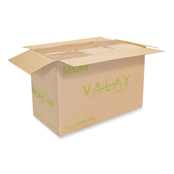 Valay Interfolded Napkins, 1-Ply, 6.3 X 8.85, Kraft, 6,000/carton - Image 3
