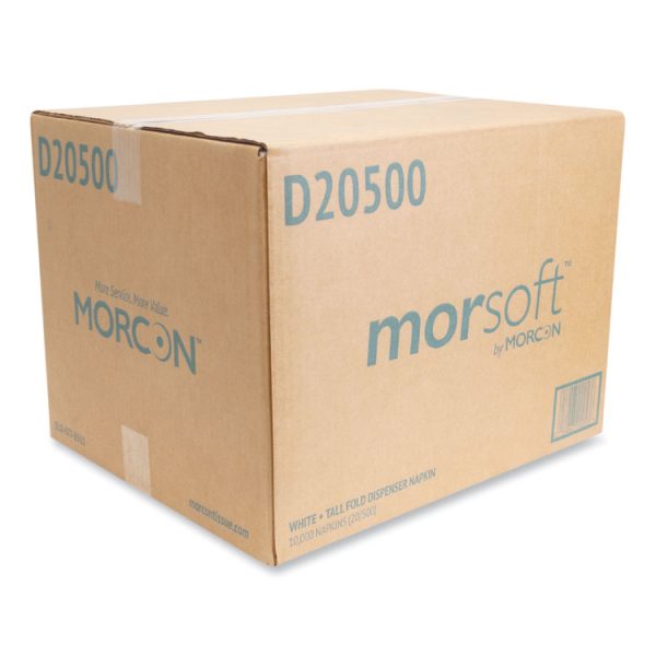 Morsoft Dispenser Napkins, 1-Ply, 6 x 13, White, 500/Pack, 20 Packs/Carton - Image 2