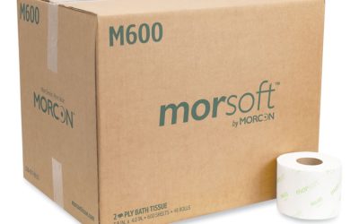 Morsoft Controlled Bath Tissue, Septic Safe, 2-Ply, White, 600 Sheets/Roll, 48 Rolls/Carton