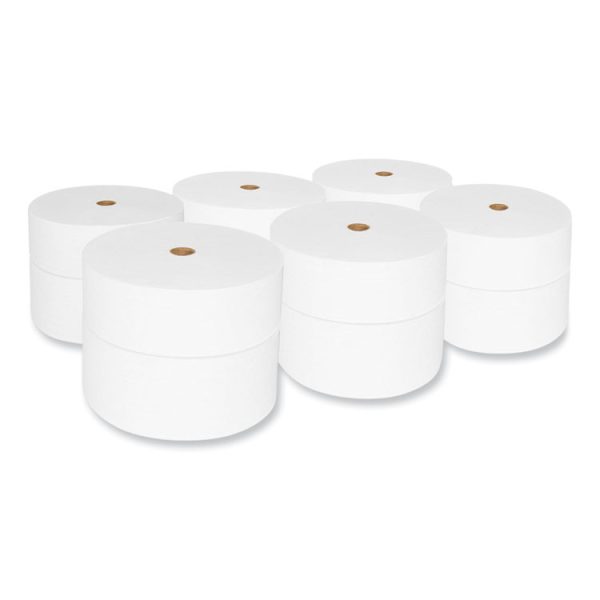 Small Core Bath Tissue, Septic Safe, 2-Ply, White, 1,200 Sheets/Roll, 12 Rolls/Carton - Image 3