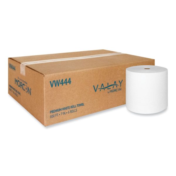 Valay Proprietary Roll Towels, 1-Ply, 7" x 800 ft, White, 6 Rolls/Carton - Image 2