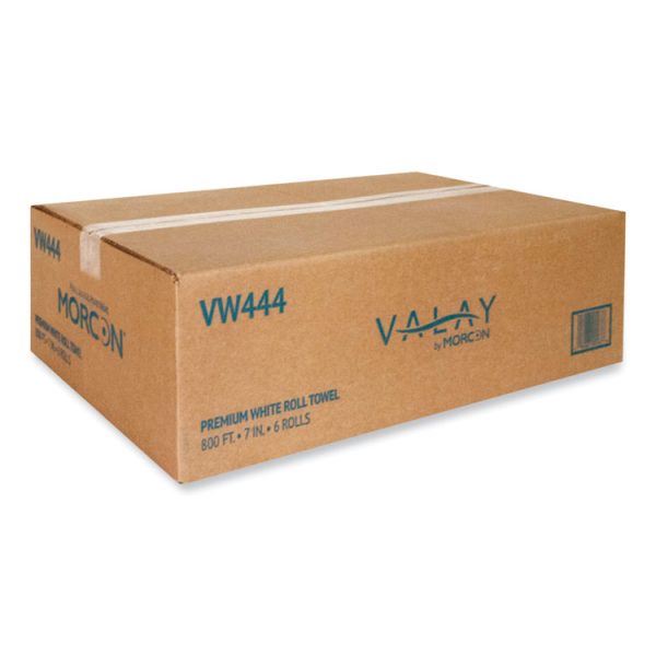 Valay Proprietary Roll Towels, 1-Ply, 7" x 800 ft, White, 6 Rolls/Carton - Image 4