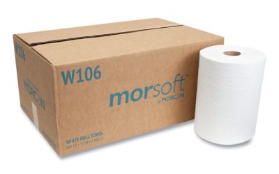 10 Inch Roll Towels, 1-Ply, 10″ X 800 Ft, White, 6 Rolls/carton