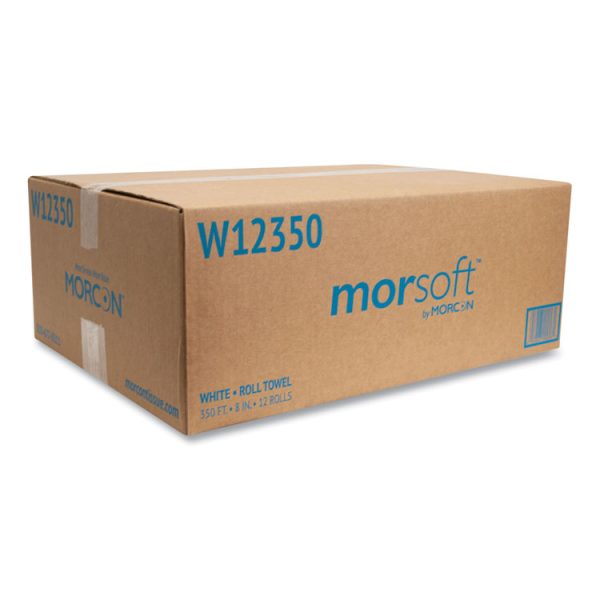 Morsoft Universal Roll Towels, 1-Ply, 8" x 350 ft, White, 12 Rolls/Carton - Image 2