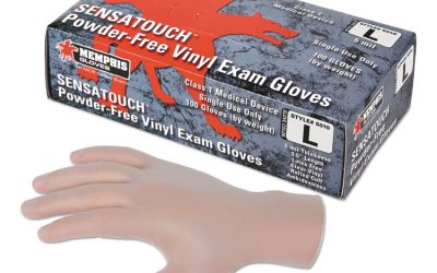 Sensatouch Clear Vinyl Disposable Medical Grade Gloves, Medium, 100/Box, 10 Box/Carton