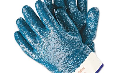Predator Premium Nitrile-Coated Gloves, Blue/white, Large, 12 Pairs