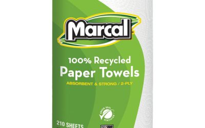 100% Premium Recycled Kitchen Roll Towels, 2-Ply, 11 x 8.8, White, 210 Sheets, 12 Rolls/Carton