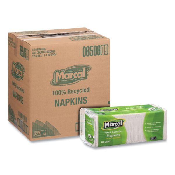 100% Recycled Luncheon Napkins, 11.4 X 12.5, White, 400/pack, 6pk/ct - Image 3