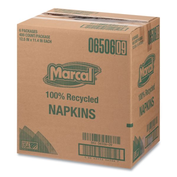 100% Recycled Luncheon Napkins, 11.4 X 12.5, White, 400/pack, 6pk/ct - Image 7