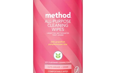 All Purpose Cleaning Wipes, 1 Ply, Pink Grapefruit, White, 70/Canister, 6/Carton
