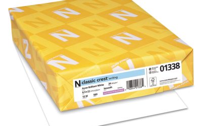 CLASSIC CREST Stationery, 93 Bright, 24 lb Bond Weight, 8.5 x 11, Avon White, 500/Ream