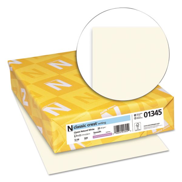 CLASSIC CREST Stationery, 24 lb Bond Weight, 8.5 x 11, Classic Natural White, 500/Ream - Image 2