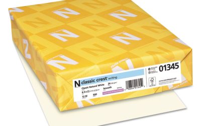 CLASSIC CREST Stationery, 24 lb Bond Weight, 8.5 x 11, Classic Natural White, 500/Ream