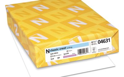CLASSIC CREST Stationery, 97 Bright, 24 lb Bond Weight, 8.5 x 11, Solar White, 500/Ream