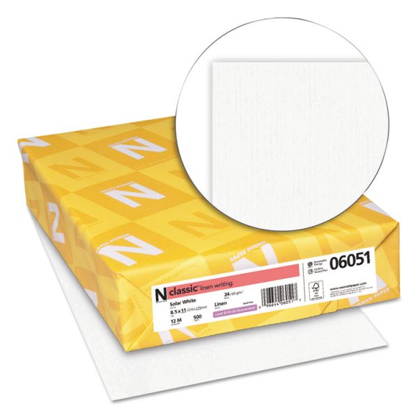 CLASSIC Linen Stationery, 97 Bright, 24 lb Bond Weight, 8.5 x 11, Solar White, 500/Ream - Image 2