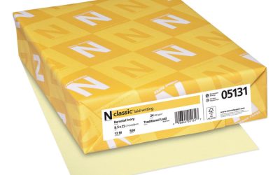CLASSIC Laid Stationery Writing Paper, 24 lb Bond Weight, 8.5 x 11, Baronial Ivory, 500/Ream