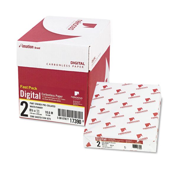 Fast Pack Digital Carbonless Paper, 2-Part, 8.5 X 11, White/canary, 500 Sheets/ream, 5 Reams/carton