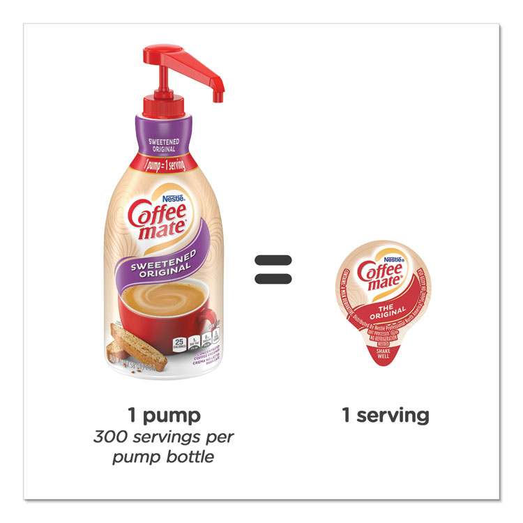 Liquid Coffee Creamer, Sweetened Original, 1.5 Liter Pump Bottle, 2/carton - Image 5