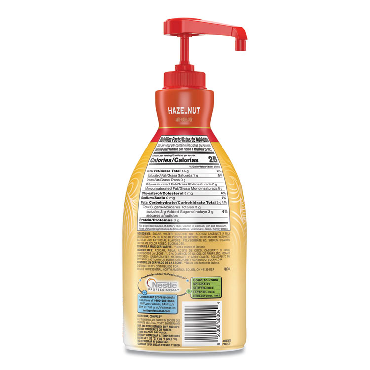 Liquid Coffee Creamer, Hazelnut, 1.5 Liter Pump Bottle, 2/carton - Image 2