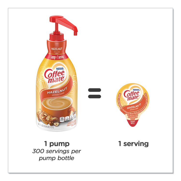 Liquid Coffee Creamer, Hazelnut, 1.5 Liter Pump Bottle, 2/carton - Image 5