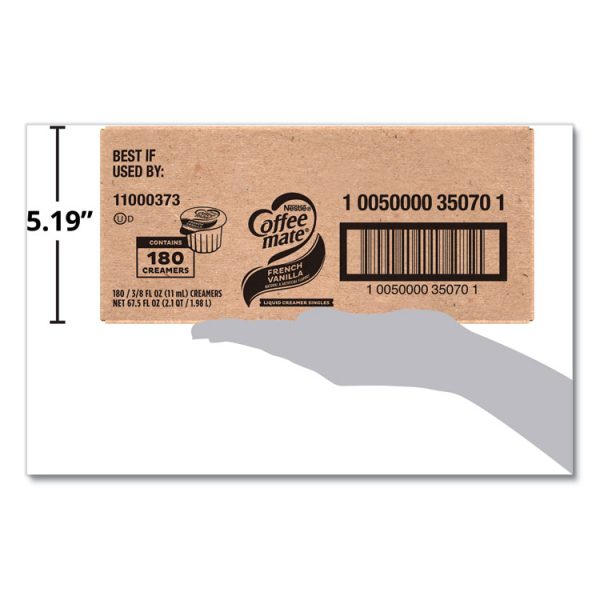Liquid Coffee Creamer, French Vanilla, 0.38 Oz Mini Cups, 180/carton - Image 4