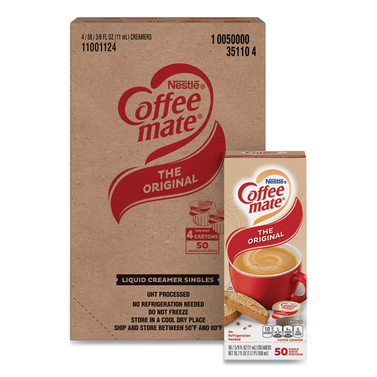 Liquid Coffee Creamer, Original, 0.38 Oz Mini Cups, 50/box, 4 Boxes/carton, 200 Total/carton - Image 3